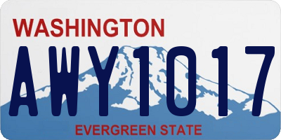 WA license plate AWY1017