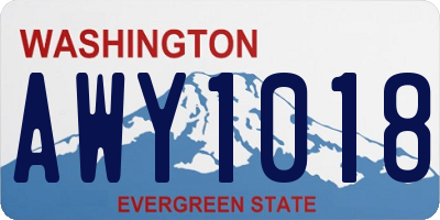 WA license plate AWY1018