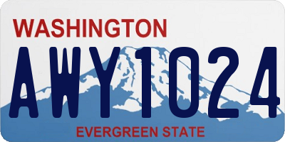 WA license plate AWY1024