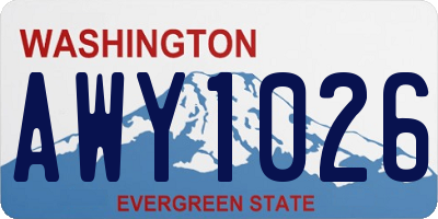 WA license plate AWY1026