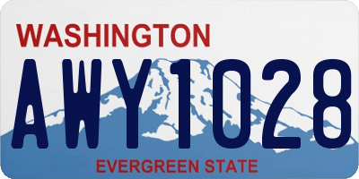 WA license plate AWY1028