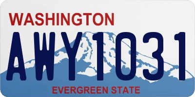 WA license plate AWY1031