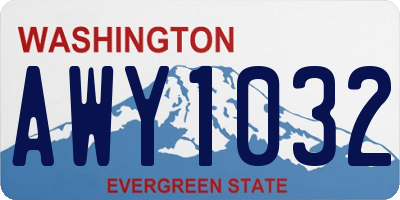 WA license plate AWY1032