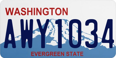 WA license plate AWY1034