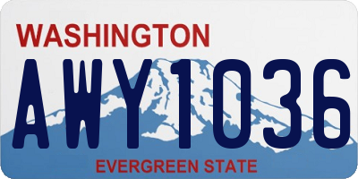 WA license plate AWY1036