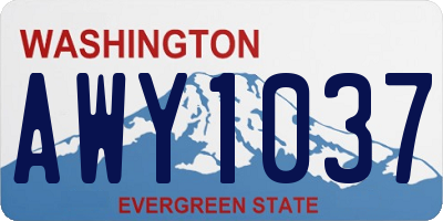 WA license plate AWY1037