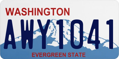 WA license plate AWY1041