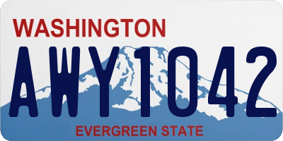 WA license plate AWY1042