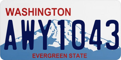 WA license plate AWY1043