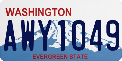 WA license plate AWY1049