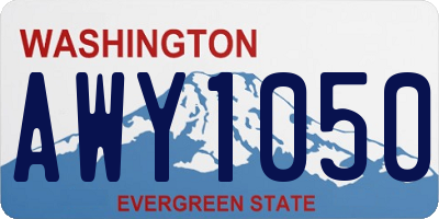WA license plate AWY1050
