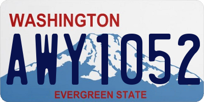WA license plate AWY1052