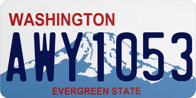 WA license plate AWY1053