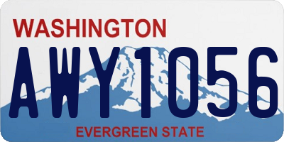 WA license plate AWY1056