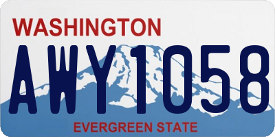 WA license plate AWY1058