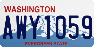 WA license plate AWY1059