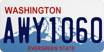 WA license plate AWY1060