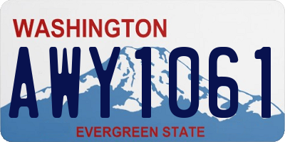 WA license plate AWY1061
