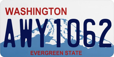 WA license plate AWY1062