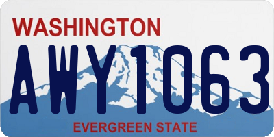 WA license plate AWY1063