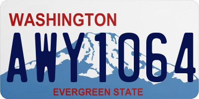 WA license plate AWY1064