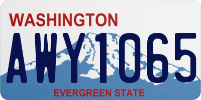 WA license plate AWY1065