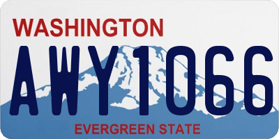 WA license plate AWY1066