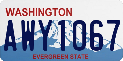WA license plate AWY1067