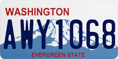 WA license plate AWY1068