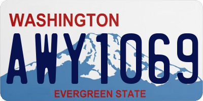 WA license plate AWY1069