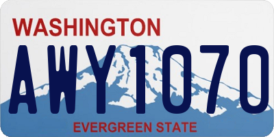 WA license plate AWY1070