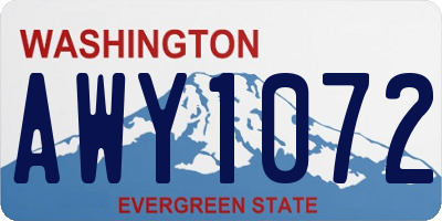 WA license plate AWY1072