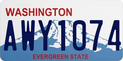 WA license plate AWY1074