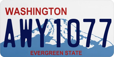 WA license plate AWY1077