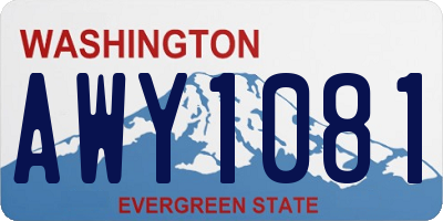 WA license plate AWY1081