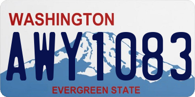 WA license plate AWY1083
