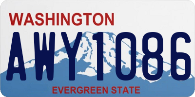 WA license plate AWY1086