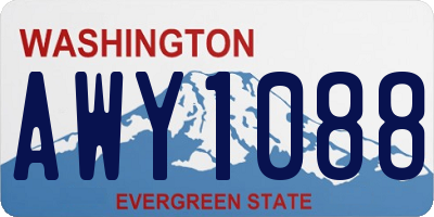 WA license plate AWY1088