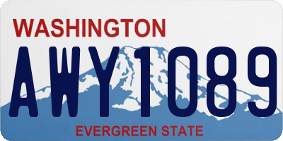 WA license plate AWY1089
