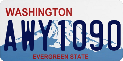 WA license plate AWY1090