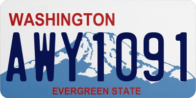 WA license plate AWY1091