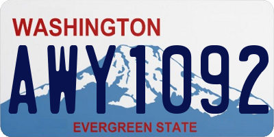 WA license plate AWY1092