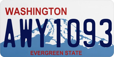 WA license plate AWY1093