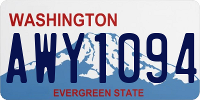 WA license plate AWY1094