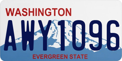WA license plate AWY1096