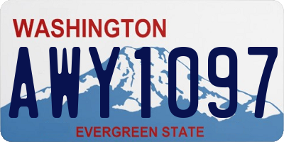 WA license plate AWY1097