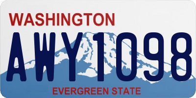 WA license plate AWY1098