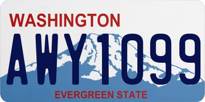 WA license plate AWY1099