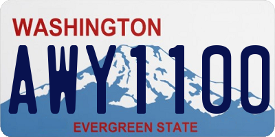 WA license plate AWY1100