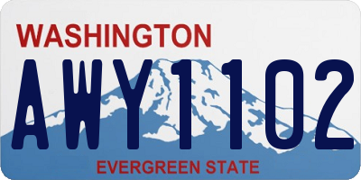 WA license plate AWY1102